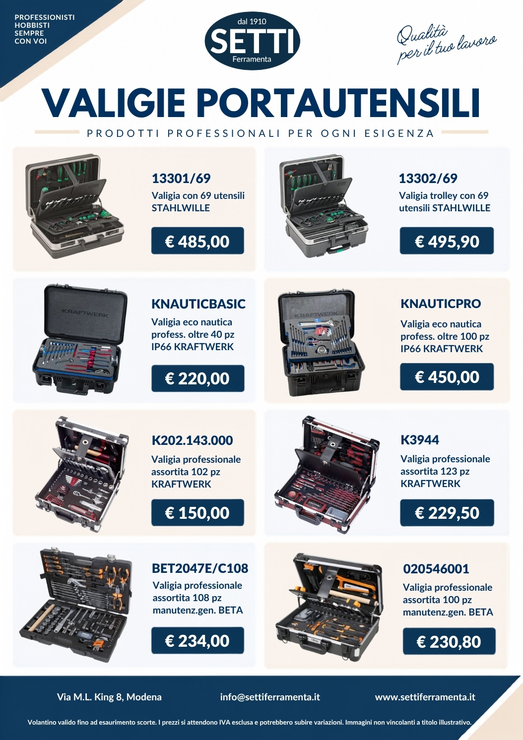 Valigie Portautensili con Assortimenti