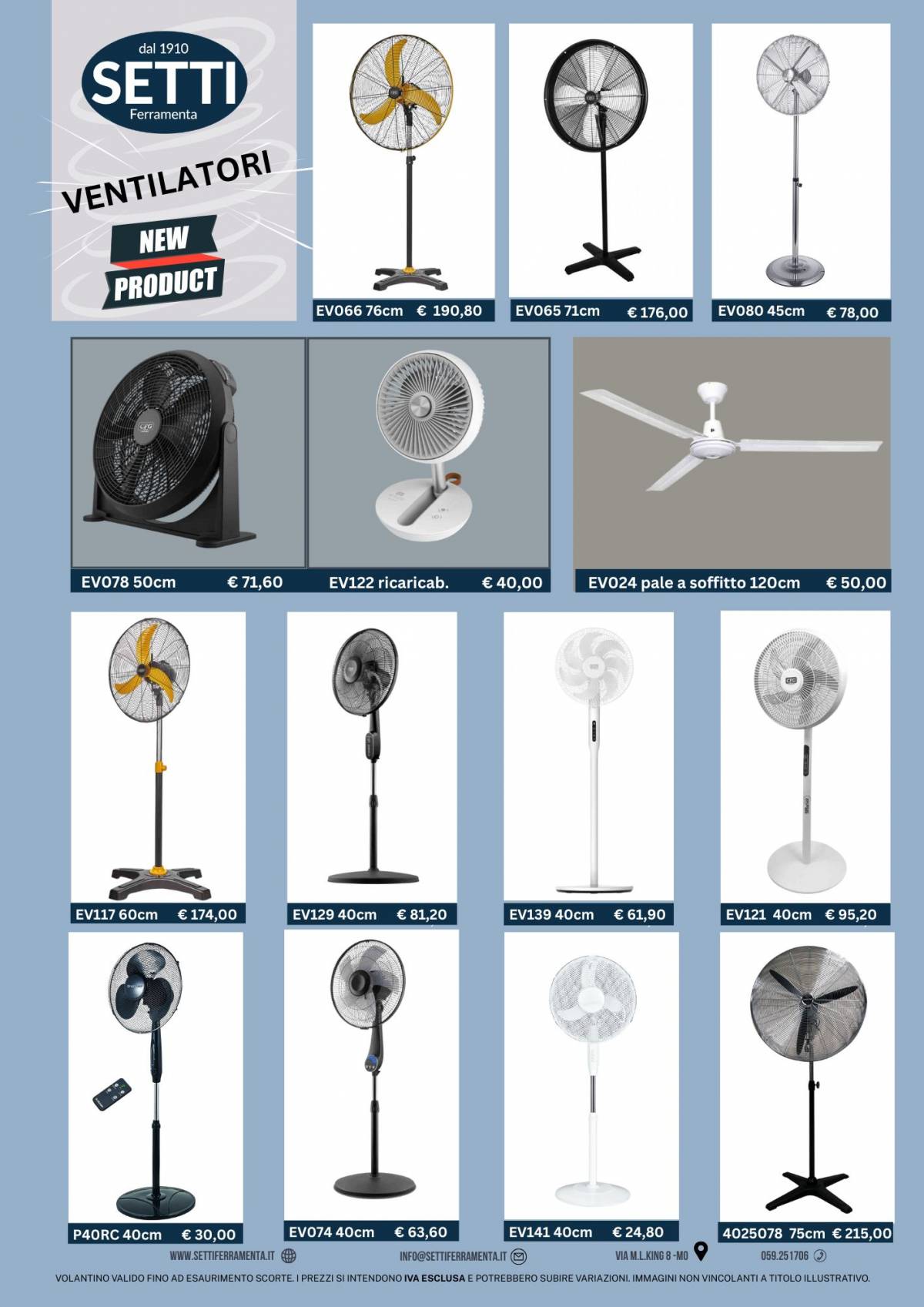 Ventilatori domestici o da ambienti commerciali