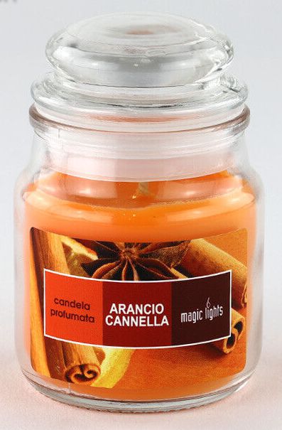 90066 - Candela Profumata Giara Piccola in Vetro 100 gr Arancio e Cannella