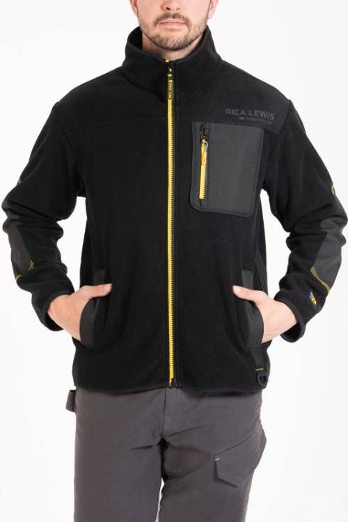 Felpa in Pile Traspirante Waft Rica Lewis Nero Fullzip Taglia XL