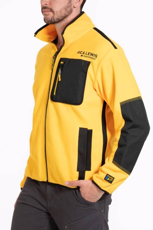 Felpa in Pile Traspirante Waft Rica Lewis Giallo Fullzip Taglia XXL