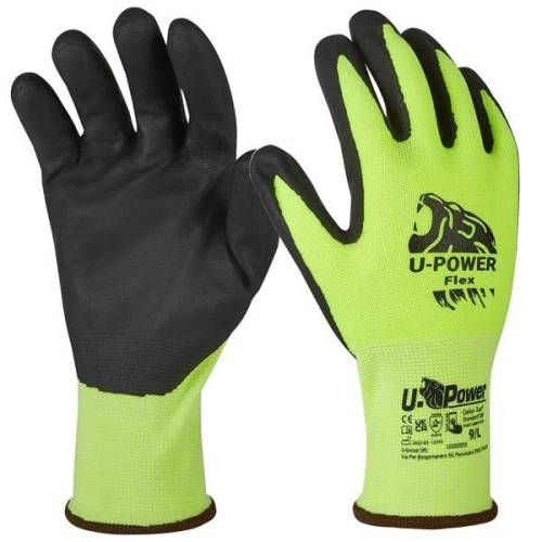 Guanti da Lavoro FLEX Verde Fluo Nero U-Power