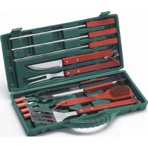 Set Valigetta plastica 12 pz per Barbecue in Acciaio Inox