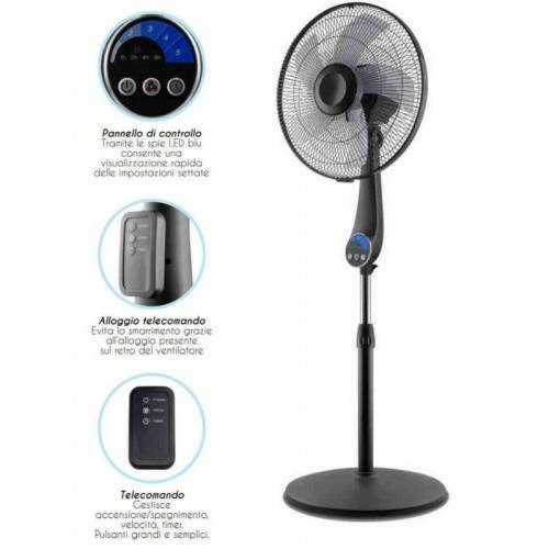 Ventilatore a Piantana Nero cm 40 Quiet 4