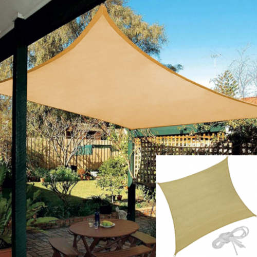 Tenda a Vela Quadrata 3,6x3,6 colore Beige