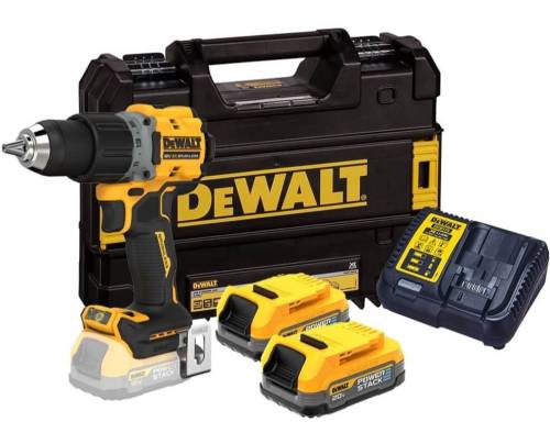 Trapano Avvitatore Percussione Powerstack DeWalt 90 Nm 2 Batt.