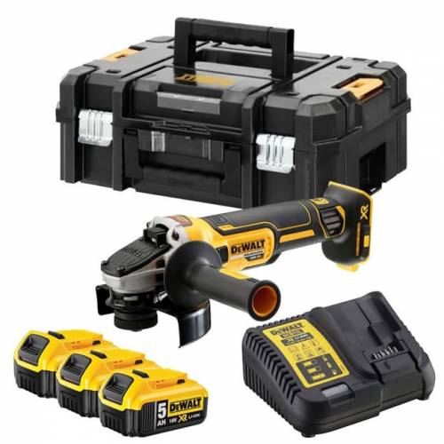 smerigliatrice DeWalt 18v 3 Batterie 5ah Brushless 125mm 9000giri 1000w Tstak
