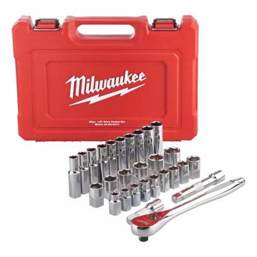 Set Metrico di Chiavi a Cricchetto e Bussole d a1/2 28 pz Milwaukee