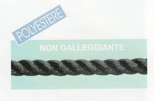 Corda Poliestere Ormeggio e Ancoraggio Nero 20 mm