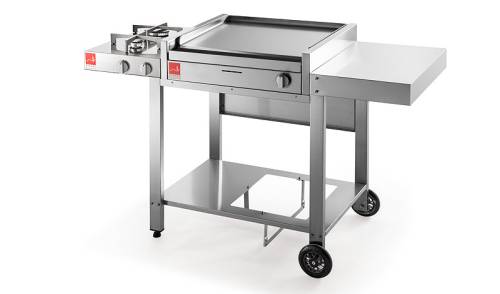 Barbecue Airone Base 60 piastra 1/2 liscia+ Carrello Aperto