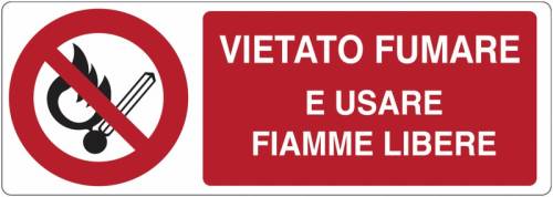 Cartello Vietato Fumare e Usare Fiamme Libere