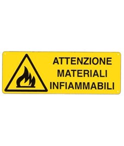 Cartello Attenzione Materiali Infiammabili