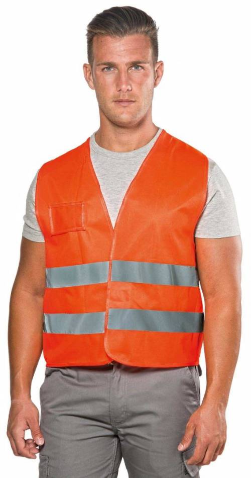 HVO14/AR - Gilet Poliestere Arancio EN 20471 Tg. Unica