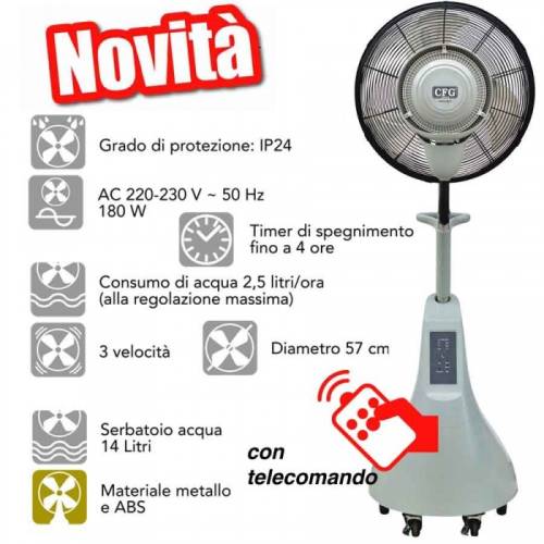 Ventilatore Nebulizzatore Diam.57 Serbatoio Lt 14 3 Vel.