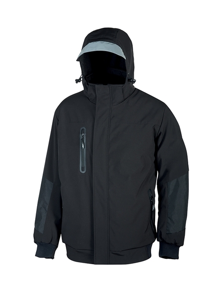 Giacca Softshell Imbottita Trasp.Antivento Idrorepellente Nero