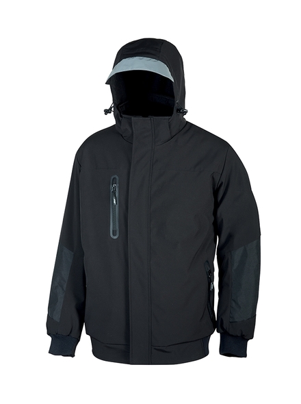 Giacca Softshell Imbottita Trasp.Antivento Idrorepellente Nero