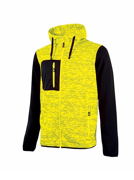 Felpa Full Zip con Interno Pile giallo/Nero