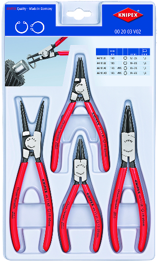 KNIPEX 00 20 03 V02 Assortimento di pinze per anelli di sicurezza 325 mm 