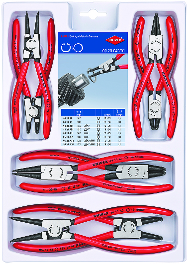 KNIPEX 00 20 04 V01 Assortimento di pinze per anelli di sicurezza 300 mm 