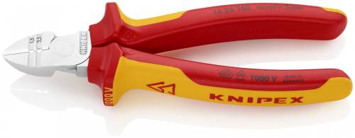 KNIPEX 14 26 160 Tronchese laterale con spelacavi 160 mm cromata isolati con man