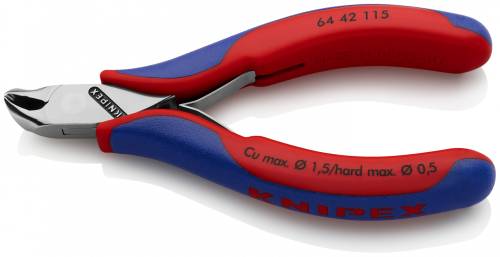 KNIPEX 64 42 115 Tronchese per elettronica con tagliente frontale 115 mm rivesti