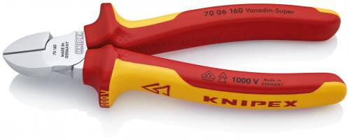 KNIPEX 70 06 160 Tronchese laterale per meccanica 160 mm cromata isolati con man