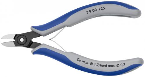 KNIPEX 79 02 125 Tronchese laterale di precisione per elettronica 125 mm brunita