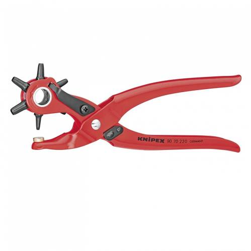 KNIPEX 90 70 220 Pinza a fustella 220 mm rossa, verniciata a polvere 