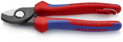 KNIPEX 95 12 165 T Cesoia per cavi con anello di fissaggio 165 mm brunita rivest