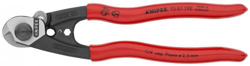 KNIPEX 95 61 190 Cesoia per funi, cavi e trefoli d'acciaio forgiata 190 mm rives