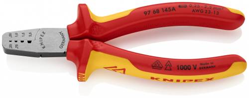 KNIPEX 97 68 145 A Pinza per serrare terminali a bussola 145 mm isolati con mani