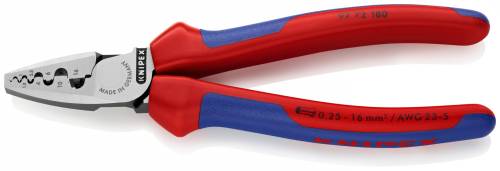 KNIPEX 97 72 180 Pinza per serrare terminali a bussola 180 mm rivestiti in mater