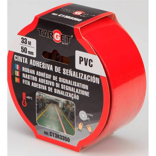 Nastro Adesivo Segnaletico Rosso 33mt x 50 mm