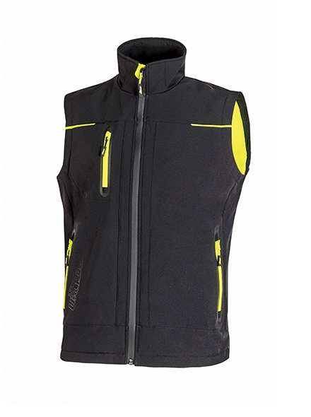 Gilet in Softshell Waterproof Black Carbon Universe U-power