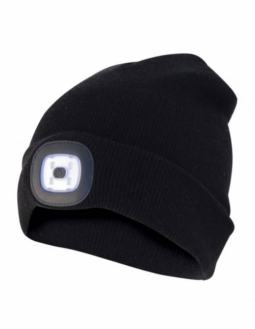 Cappellino In Stoffa con Luce Led Ricaric.USB Nero