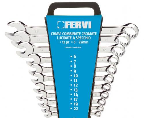 Serie Chiavi Combinate Cromate Lucidate a Specchio